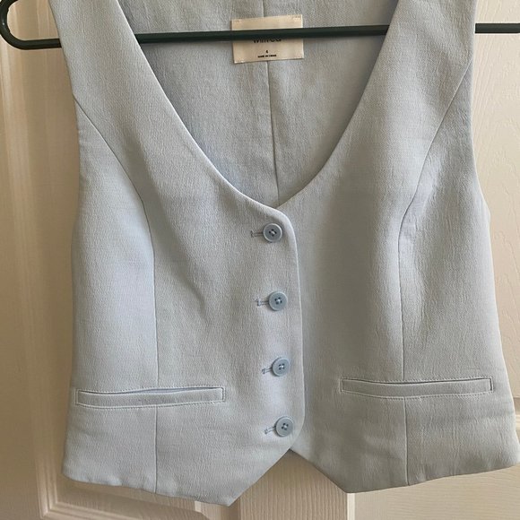 Aritzia Light Blue Button-Up Vest Top - Picture 2 of 5